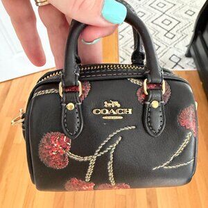 NWT Coach Mini Rowan Bag Charm CHERRIES Leather SO CUTE!